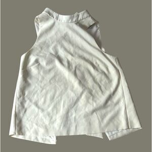 Milly | Women's Sleeveless Tie Neck Blouse in Cream Size Small